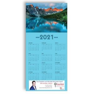 Z-Fold Personalized Greeting Calendar - Mountain Scene