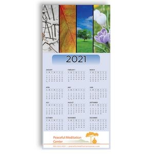 Z-Fold Personalized Greeting Calendar - Four Seasons Trees
