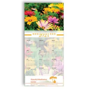 Z-Fold Personalized Greeting Calendar - Colorful Daisies
