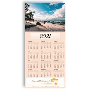 Z-Fold Personalized Greeting Calendar - Beach Scene