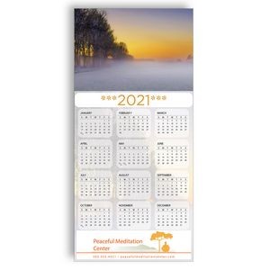 Z-Fold Personalized Greeting Calendar - Snowy Sunrise
