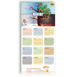 Z-Fold Personalized Greeting Calendar - Four Seasons Illustration