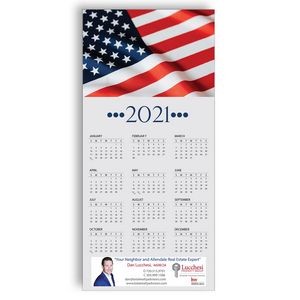Z-Fold Personalized Greeting Calendar - American Flag