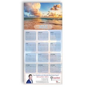 Z-Fold Personalized Greeting Calendar - Ocean Waves