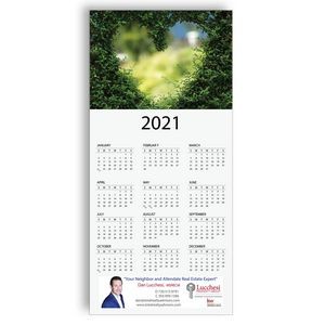 Z-Fold Personalized Greeting Calendar - Garden Heart