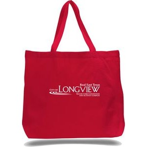 JUMBO Heavy Canvas Tote--Red--1-Color Imprint