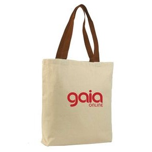 Promo Canvas Tote with Chocolate Colored Handles (Printed)