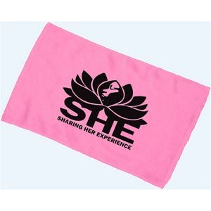 Budget Rally Terry Towel Hemmed 11x18 - Azalea Pink (Imprinted)