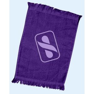 T100 Fingertip Fringed Towel 11x18 Purple - (Printed)