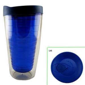 16 Oz. Double Wall Plastic Tumbler w/ Clear Outer Wall