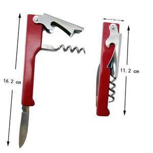 Wine Key with Knife - Red Handle
