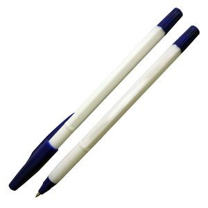 Simple Cap Off Pen - White/Blue