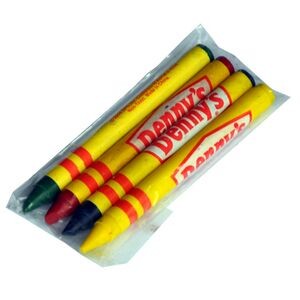 4 Color Crayons in Clear Bag