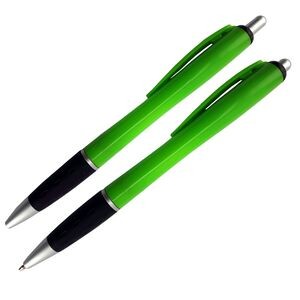 Custom Ballpoint Grip Pen - Green/Black