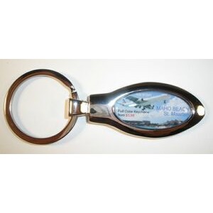 High Quality Zinc Alloy Keychain w/Full Color Dome