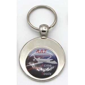 High Quality Zinc Alloy Keychain w/full Color Dome