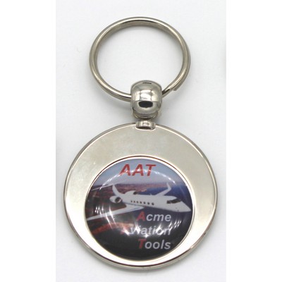 High Quality Zinc Alloy Keychain w/full Color Dome