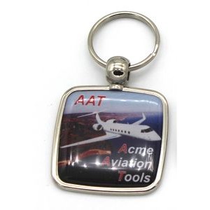 High Quality Zinc-Alloy Keychain w/Full Color Dome