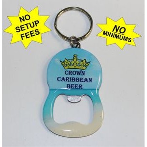 Bottle Opener with Keychain & Full Color Domed Decal