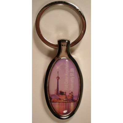 High Quality Zinc Alloy Keychain w/Full Color Dome