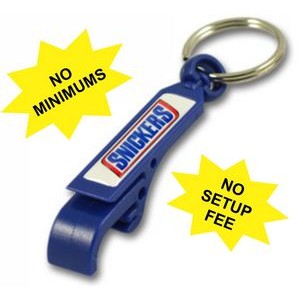 Opener with Keychain and Full Color Domed Logo