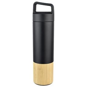 18 Oz. Vacuum Insulated Stainless Steel Bamboo Water Bottle