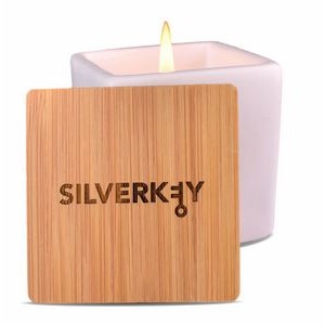 Square Soy Wax Candle With Bamboo Lid 3 Oz