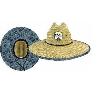 MOQ 10pcs Domestic Straw Hat With Custom Patch - Tiki Design