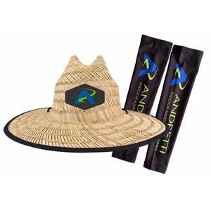 Straw Hat With Athletic Arm Sleeves Set