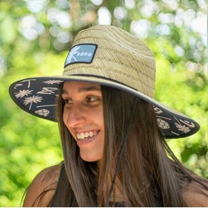 Lifeguard Straw Hat - Full Color Underbrim Imprint + Full Color Patch