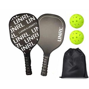 Wooden Pickleball Set with 2 Paddles and Balls