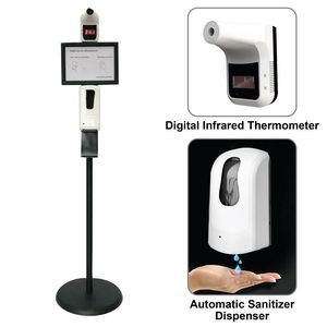 Infrared Thermometer with Automatic Sanitizer Dispenser
