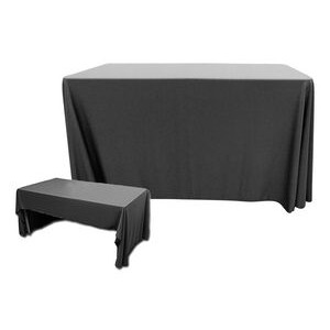 4' Premium PolyKnit™ Blank 3-Sided Open Back Throw Style Table Cover (48"x30"x29")