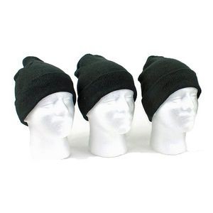 Adult Knit Hats - Black, Cuffed (Case of 480)