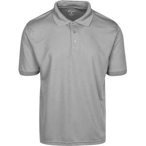 Men's Polo Shirts - Grey, Large, Moisture Wicking (Case of 24)