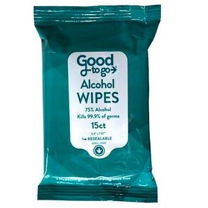 Alcohol Wipes - 15 Pack, Resealable (Case of 1)