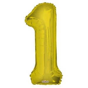 34 Mylar Number 1 Balloons - Gold (Case of 48)