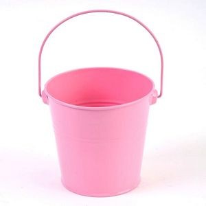 Small Tin Buckets with Handle - Pink (Case of 15)