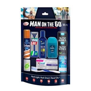 Men's Deluxe Hygiene Kit - 11 Pieces, Travel Size (Case of 6)