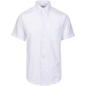 Boys' Button-Down Collar Shirts - White, M (10/12), Short Sleeve (Case