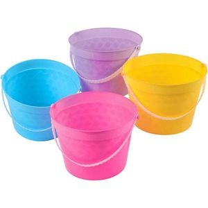 Plastic Easter Baskets - 6 Assorted Colors (Case of 3)