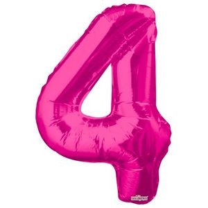 34 Mylar Number 4 Balloons - Pink (Case of 48)