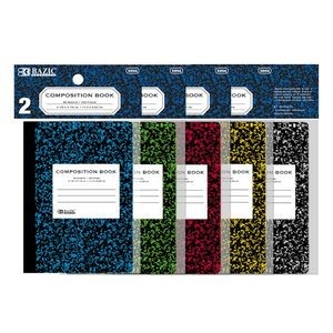 Mini Marbled Composition Books - 5 Colors, 2 Pack, 80 Sheets (Case of