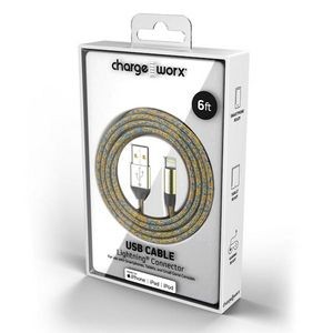 10' Lightning USB Cable - Silver (Case of 48)