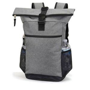 19.5 Computer Backpacks - Grey Heather, Padded Back Panel (Case of 12)
