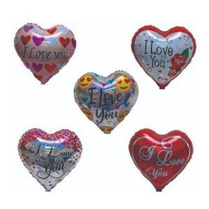 I Love You Balloons - Mylar, 5 Designs, 18 (Case of 250)