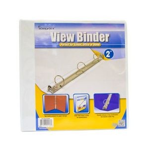 2 3-Ring Binders - White, 2 Pockets, View Cover (Case of 12)