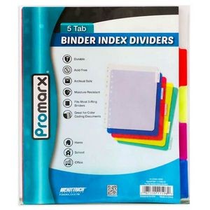 Binder Index Dividers - 5 Pack (Case of 36)