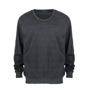 Men's Fleece Crew Neck Sweatshirt - Dark Grey, Large (Case of 24)