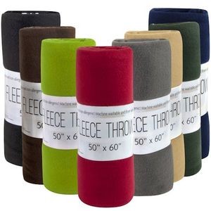 Fleece Blankets - Assorted Colors, 50 x 60 (Case of 24)